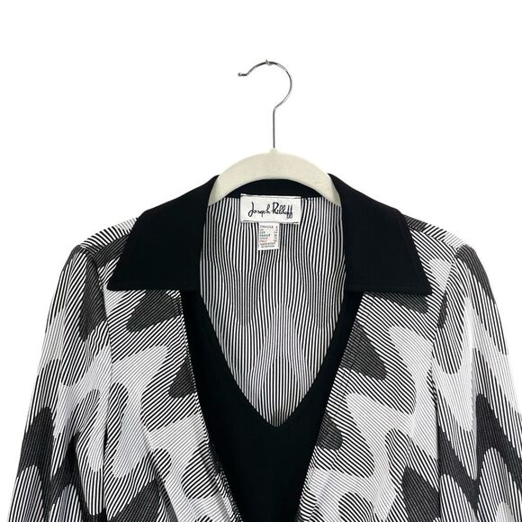 Joseph Ribkoff‎ twist front layered top blouse Size 6 boho art to wear - Picture 2 of 7